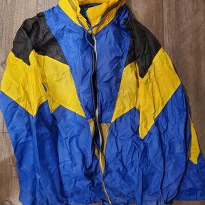 Vintage Windbreaker Blue Yellow Size L Large